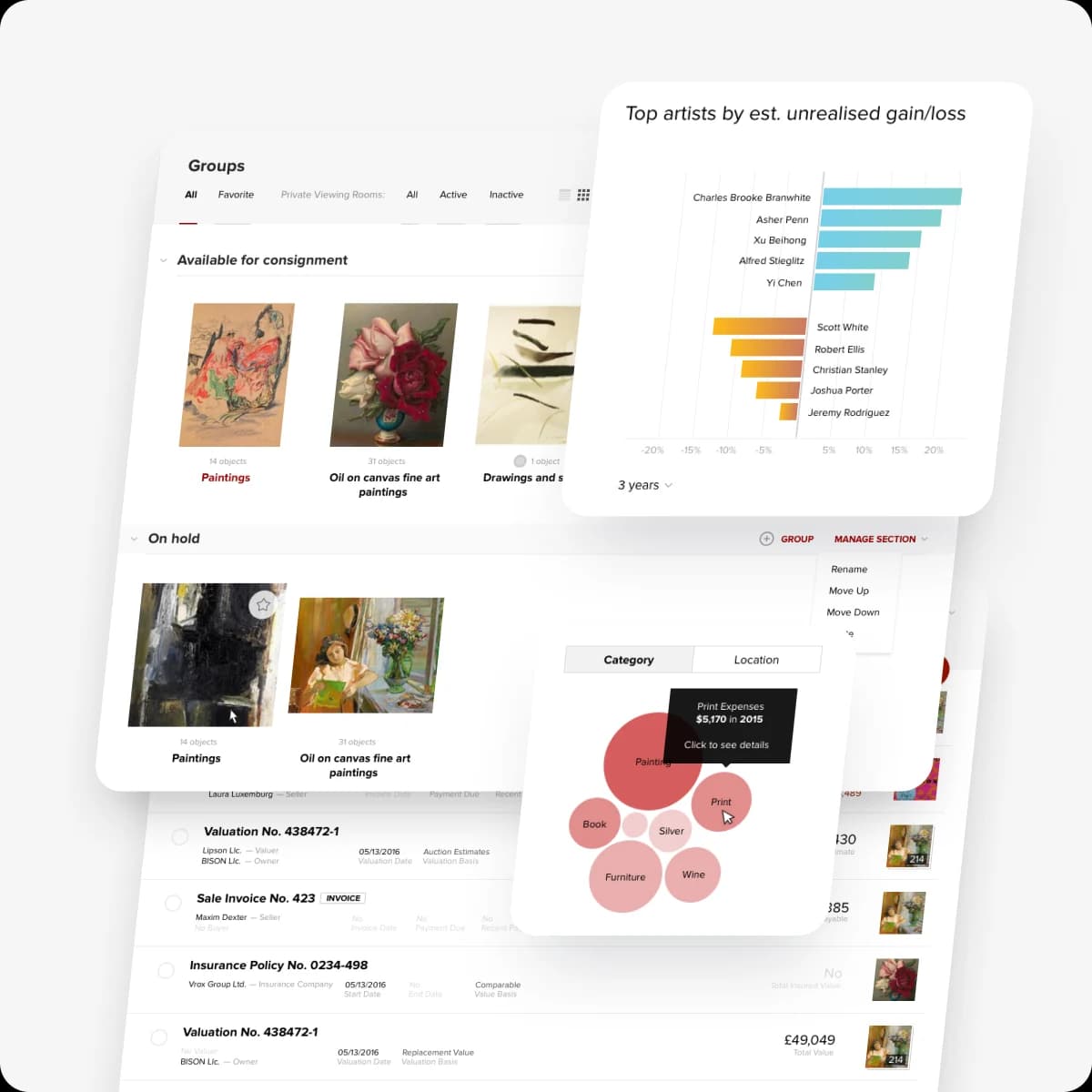 LiveArt MyCollection portfolio dashboard